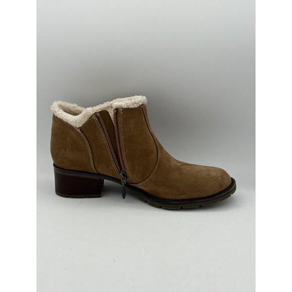Sporto Womens Brown Ankle Boots Size 7.5M Suede Faux Fur Lined With Zipper Closu - Picture 4 of 7